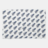 Waterverf - Deep Blue Pine Tree Theedoek (Horizontaal)