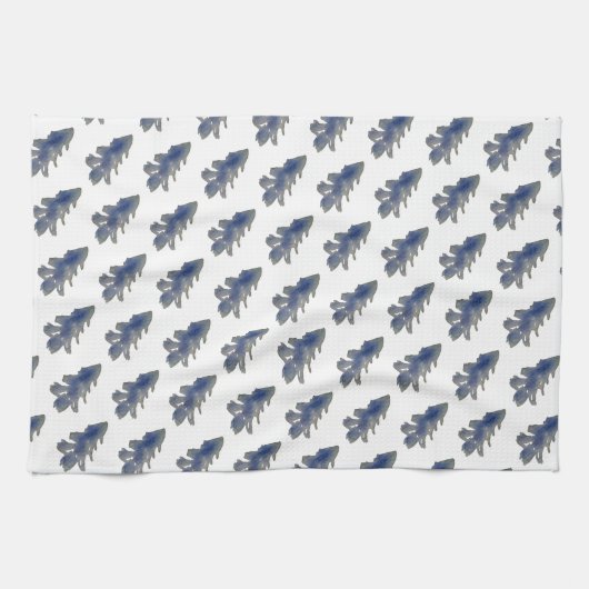 Waterverf - Deep Blue Pine Tree Theedoek (Horizontaal)