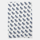 Waterverf - Deep Blue Pine Tree Theedoek (Verticaal)