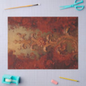 Waterverf Deep Red en Faux Gold Retro ornamenten Tissuepapier (Craft)