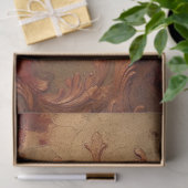Waterverf Deep Red en Faux Gold Retro ornamenten Tissuepapier (Geschenk)