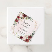 Waterverf Deep Red Roses Sage Gold Wedding Bedankjes Labels (In situ)