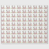 Waterverf Deer Antlers Wildflowers Cadeaupapier (Vlak)