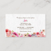 Waterverf Deer Antlers Wildflowers Faux Bois Visitekaartje (Achterkant)