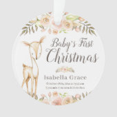 Waterverf Deer Baby's eerste kerstfoto Ornament (voorkant)