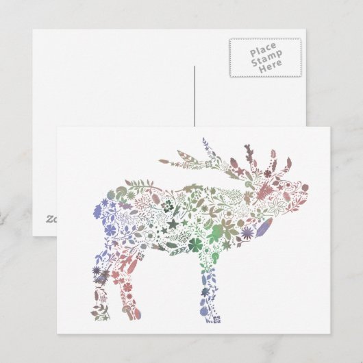 Waterverf Deer Briefkaart (Voorkant / Achterkant)