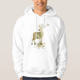 Waterverf, deer, Buck Art op maat Hoodie