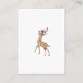 Waterverf Deer Floral Antler Pine Winter Weddensch Informatiekaartje (Achterkant)