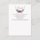 Waterverf Deer Floral Antler Pine Winter Weddensch Informatiekaartje (Voorkant)