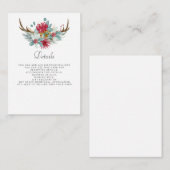 Waterverf Deer Floral Antler Pine Winter Weddensch Informatiekaartje (Voorkant / Achterkant)