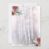 Waterverf Deer Floral Antler Pine Winter Weddensch Kaart (Achterkant)