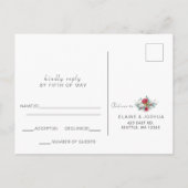 Waterverf Deer Floral Antler Rustic Wedding Rsvp Uitnodiging Briefkaart (Achterkant)