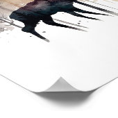 Waterverf Deer in de Natuur Bosbomen Poster (Hoek)