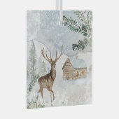 Waterverf Deer in Winterboskerst Glas Ornament (Voorkant Rechts)