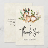 Waterverf Deer Laden Dank u Bedankkaart (Voorkant / Achterkant)