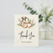  Waterverf Deer Lading Down Boho Dank u Briefkaart (Staand voorkant)