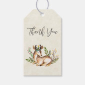  Waterverf Deer Lading Down Boho Dank u Cadeaulabel (Voorkant)