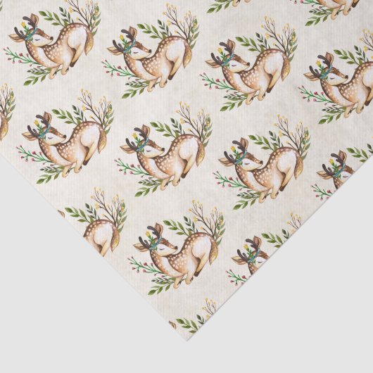 Waterverf Deer Lading Down Boho Pattern Tissuepapier (Detail)