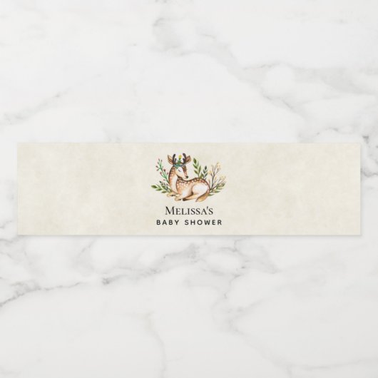  Waterverf deer Laing Down Boho Event Waterfles Etiket (Enkel label)