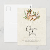 Waterverf Deer Laing Down Boho Kerstfeest Briefkaart (Voorkant / Achterkant)