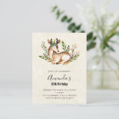  Waterverf Deer Laking Down Boho Birthday Briefkaart (Staand voorkant)