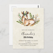  Waterverf Deer Laking Down Boho Birthday Briefkaart (Voorkant / Achterkant)
