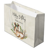 Waterverf Deer Laking Down Boho Birthday Groot Cadeauzakje (Voorkant Gekanteld)