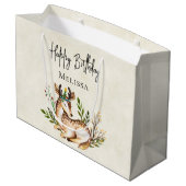 Waterverf Deer Laking Down Boho Birthday Groot Cadeauzakje (Achterkant Gekanteld)