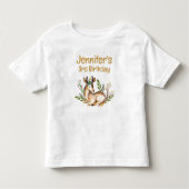 Waterverf Deer Laking Down Boho Birthday Kinder Shirts (Voorkant)