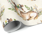  Waterverf Deer Laking Down Boho Kerstmis Cadeaupapier (Rol Hoek)