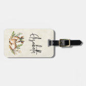  Waterverf Deer Laying Down Boho Bagagelabel (Voorkant horizontaal)