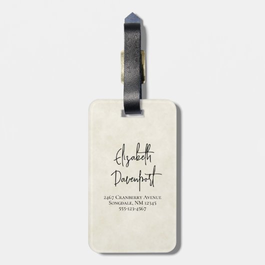  Waterverf Deer Laying Down Boho Bagagelabel (Achterkant verticaal)