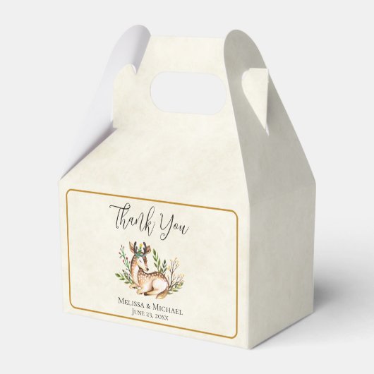 Waterverf Deer Laying Down Boho Bedankdoosjes (Voorkant Zijde)