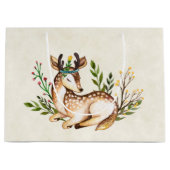 Waterverf Deer Laying Down Boho Groot Cadeauzakje (Voorkant)