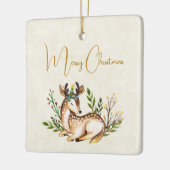 Waterverf Deer Laying Down Boho Keramisch Ornament (Links)