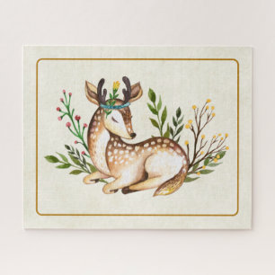Waterverf Deer Laying Down Boho Legpuzzel
