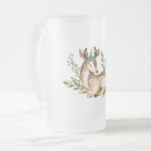 Waterverf Deer Laying Down Boho Matglas Bierpul (Voorkant links)