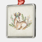  Waterverf Deer Laying Down Boho Metalen Ornament (Links)