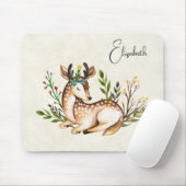  Waterverf Deer Laying Down Boho Muismat (Met muis)