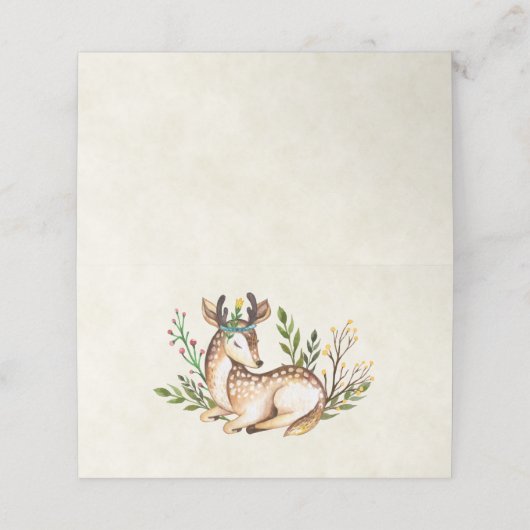 Waterverf Deer Laying Down Boho Plaatskaartje (Buitenkant ongevouwen)