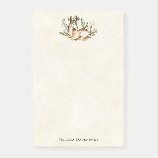  Waterverf Deer Laying Down Boho Post-it® Notes (Voorkant)