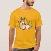  Waterverf Deer Laying Down Boho T-shirt (Voorkant)