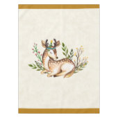 Waterverf Deer Laying Down Boho Tafelkleed (Voorkant)
