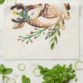  Waterverf Deer Laying Down Boho Theedoek (Gevouwen)