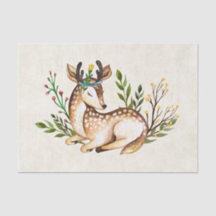 Waterverf Deer Laying Down Boho Tissuepapier