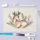 Waterverf Deer Laying Down Boho Tissuepapier (Craft)