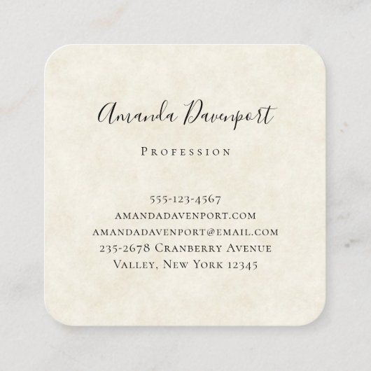  Waterverf Deer Laying Down Boho Vierkante Visitekaartje (Achterkant)