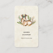 Waterverf Deer Laying Down Boho Visitekaartje (Voorkant)