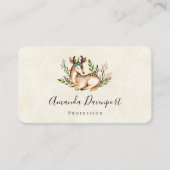  Waterverf Deer Laying Down Boho Visitekaartje (Voorkant)