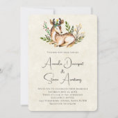  Waterverf Deer Laying Down Boho Wedding Kaart (Voorkant)